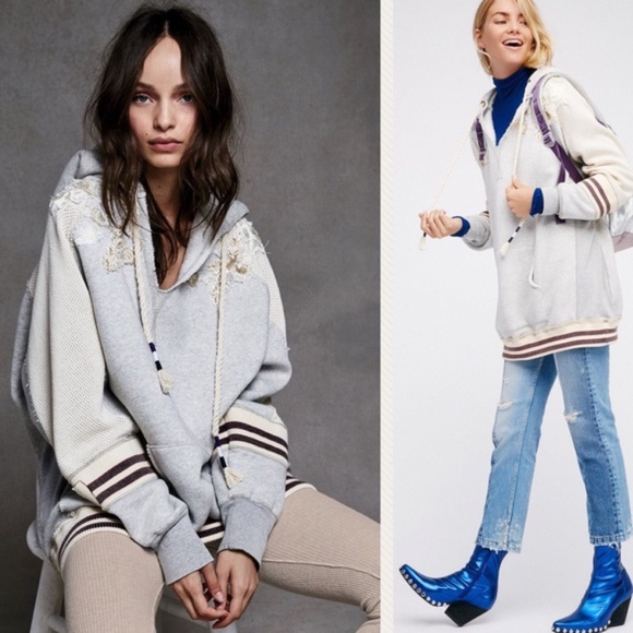 Free People Tops - Free People Varsity Embellished Pullover